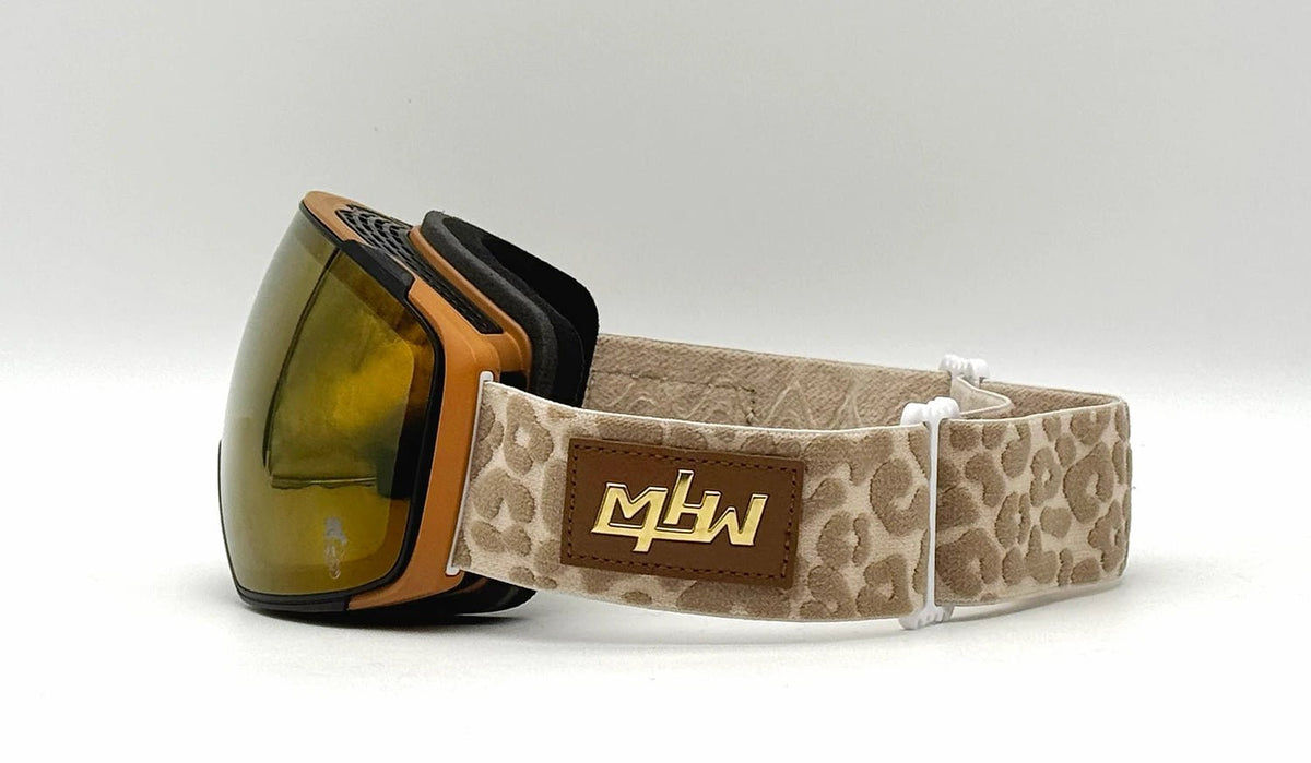 Side view of Bad Kitty snow goggles by MHD with toric lens