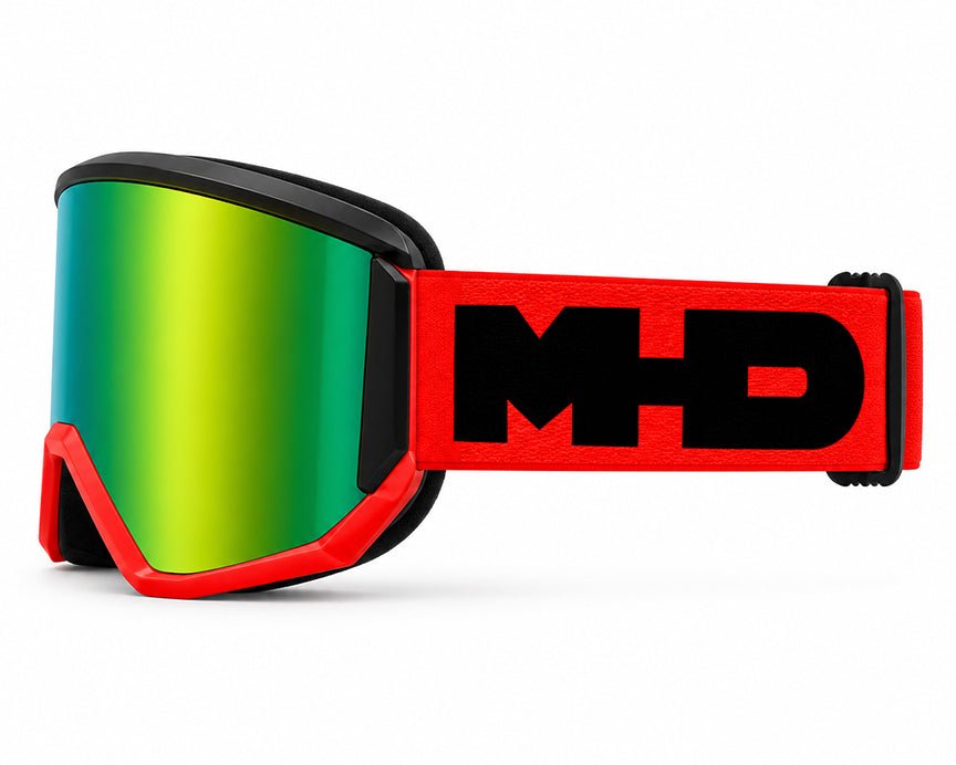 Basix Snow Goggles with blue green ion lens by MHD side view