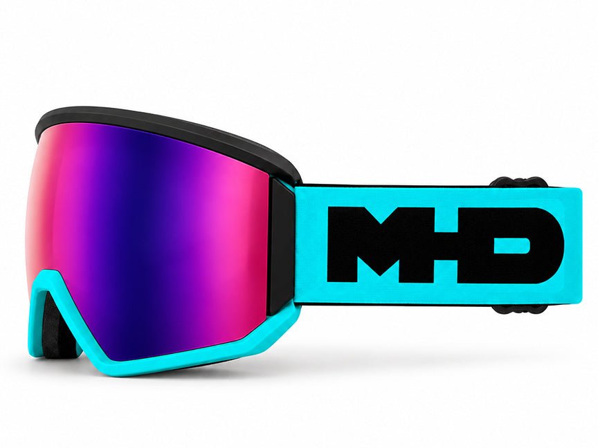 Basix Snow Goggles with purple ion lens by MHD side