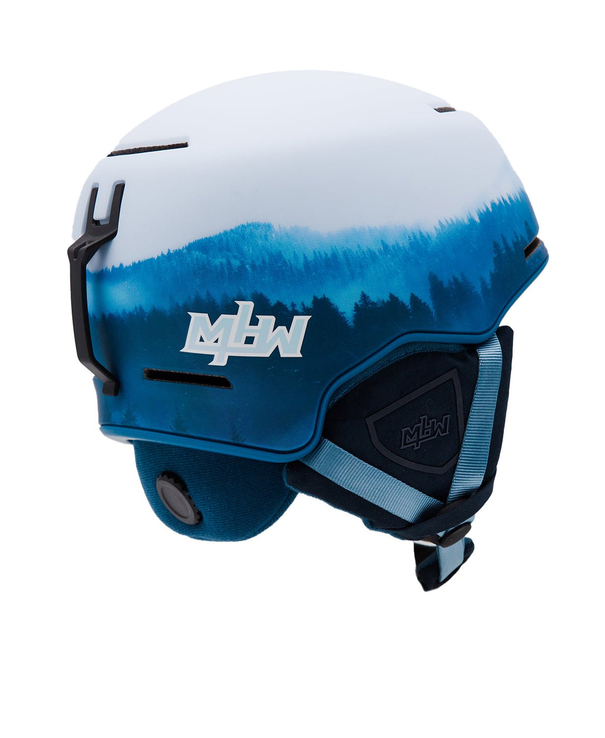 Side rear view of Cirque snowboard helmet by MHD with ERT impact protection and dial fit adjustment