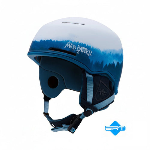 Cirque snowboard helmet by MHD with mountain graphic shell and ERT impact protection. 