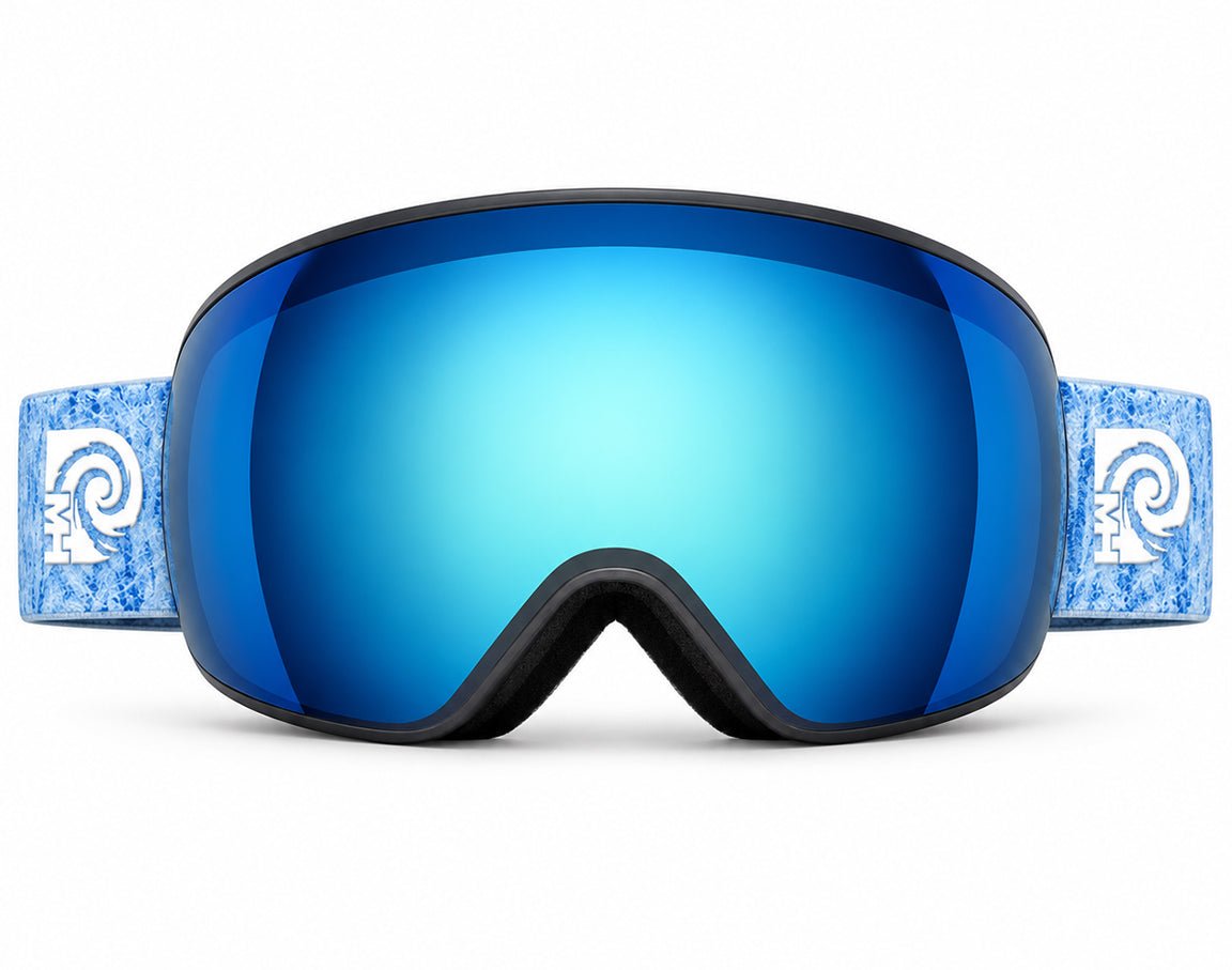Denim ski snowboard goggles with photochromic spherical lens by MHD