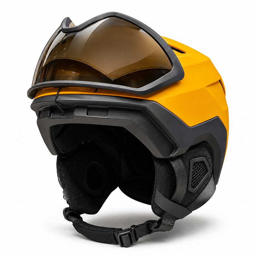 MHD EVOL helmet with magnetic goggles docked on top
