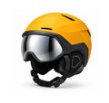 MHD EVOL yellow ski and snowboard helmet with Silver Mirror magnetic goggles