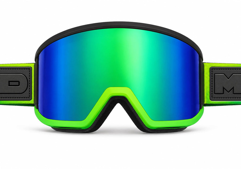 Gremlin snow goggles by MHD with green lens and green frame