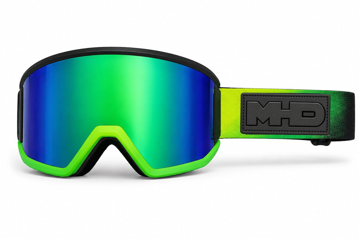 Gremlin snow goggles by MHD, side view with strap