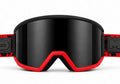 Hell Fire snow goggles by MHD with black lens and red frame