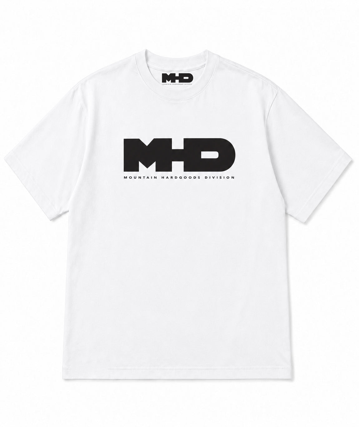 Classic snowboard t-shirt by MHD in white with MHD logo