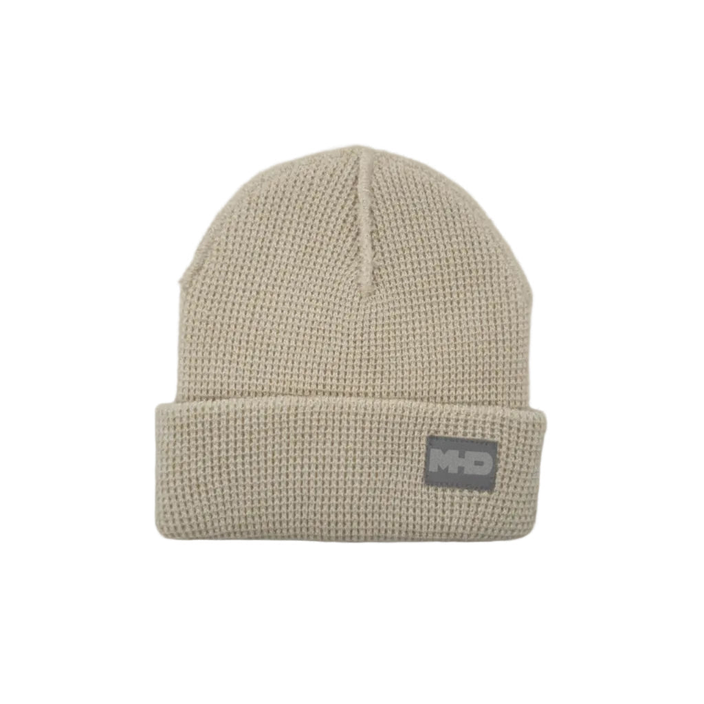 Sand snowboard beanie by MHD with woven logo tab