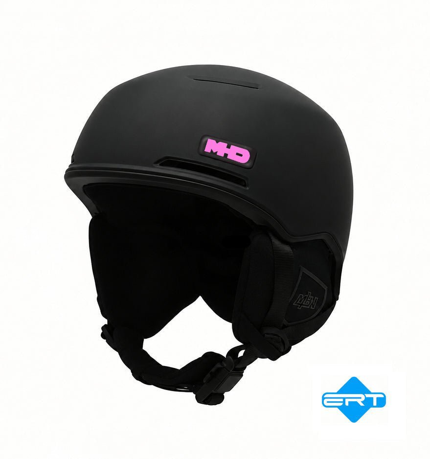 OG CLASSIC ski and snowboarding helmet by MHD with Pink logo and ERT impact protection