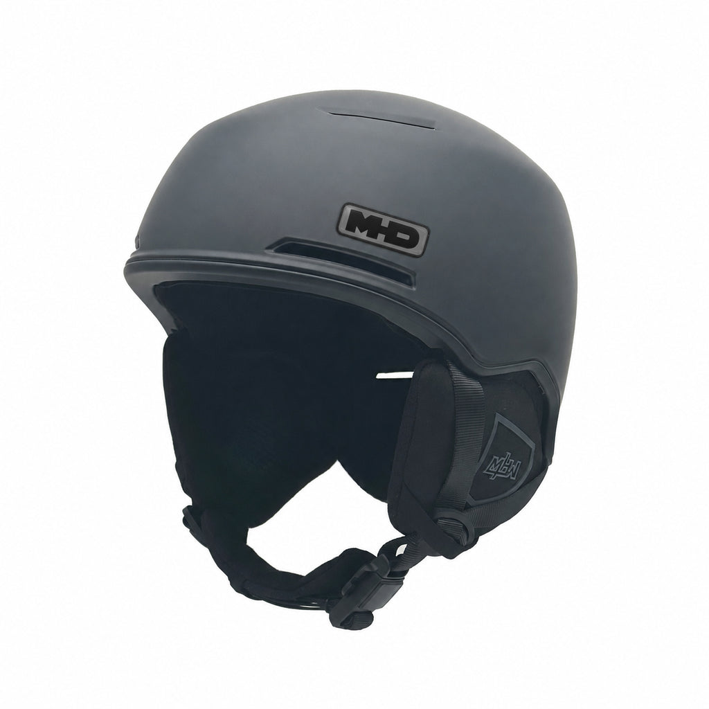 OG Skully snowboard helmet by MHD in grey, three-quarter view