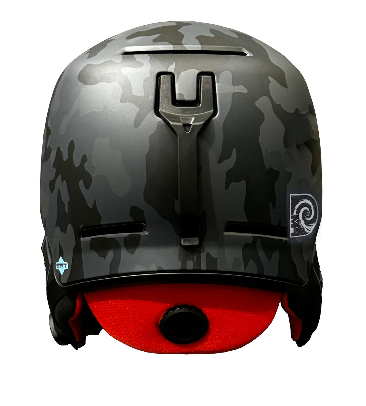 Back view of Shredder snowboard helmet by MHD with low-profile fit