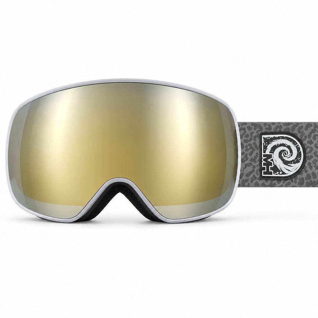 Snow leopard ski snowboard goggles with photochromic spherical lens by MHD